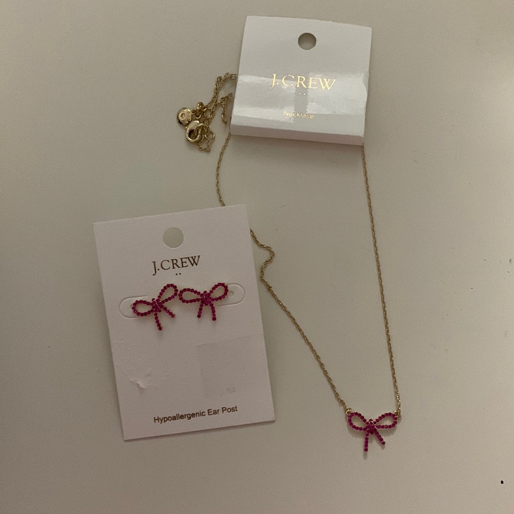 J. Crew bow necklace and earring set